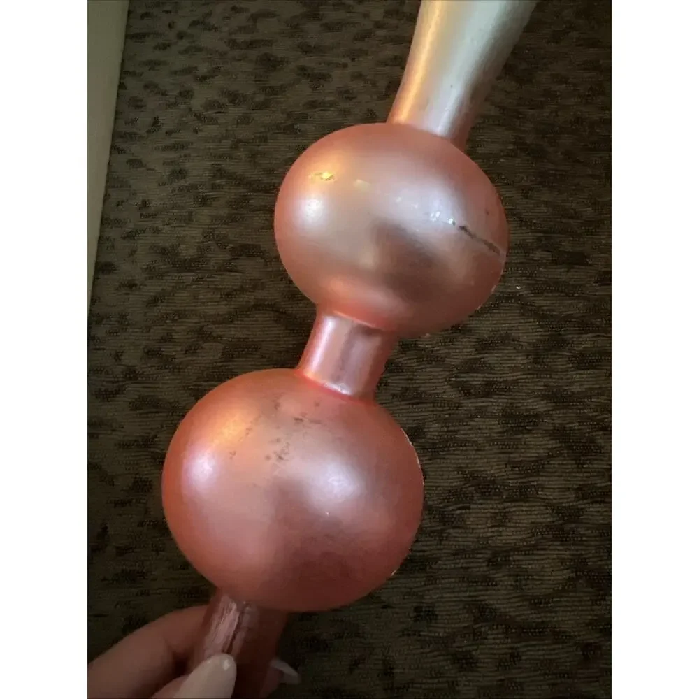 Vintage Shiny Brite Christmas Ornament Tree Topper West Germany Pink Sparkle